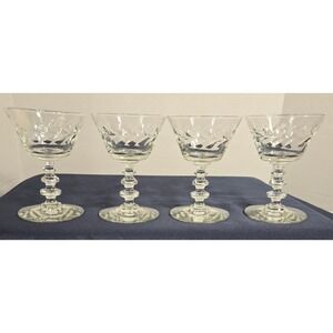 SET OF 4- Libbey Rock Sharpe CHAMPAGNE/SHERBET Goblets Glasses 5" Vintage 4oz